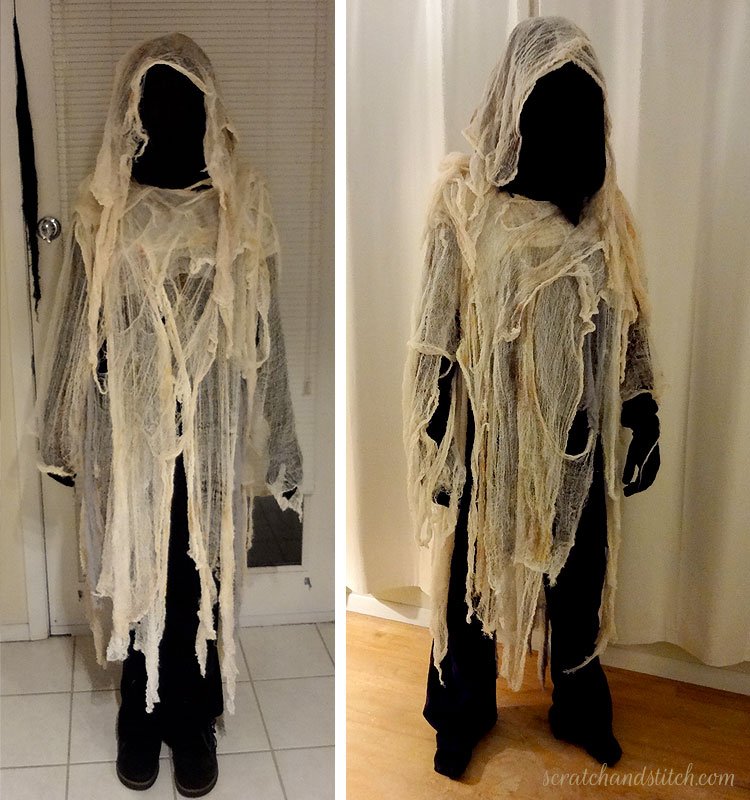 DIY Cheesecloth Ghost Costume by Scratch and Stitch
