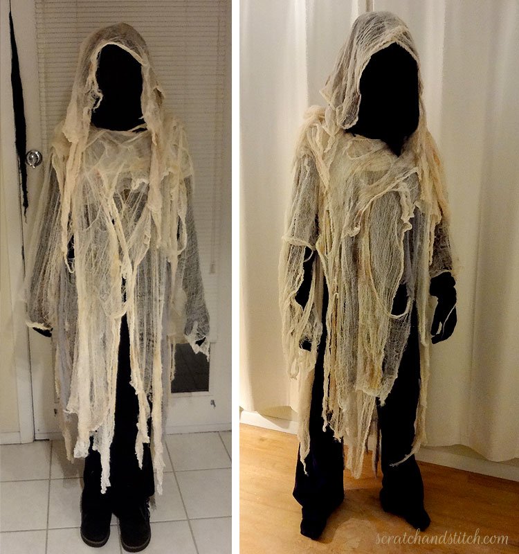 DIY Cheesecloth Ghost Costume By Scratch And Stitch