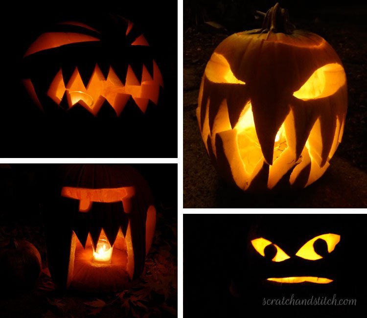 Scary Pumpkin Carving ideas - scratchandstitch.com