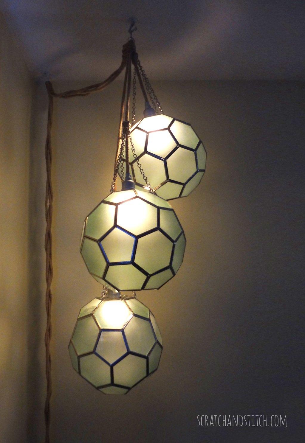 Urban Outfitter Honeycomb Glass Pendant Shade - scratchandstitch.com
