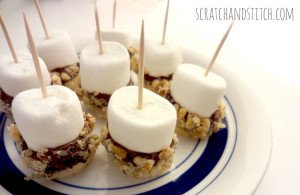 Chocolate Covered Marshmallows with Bananas and Walnuts - scratchandstitch.com