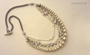 DIY Chain and Pearl Necklace by scratchandstitch.com