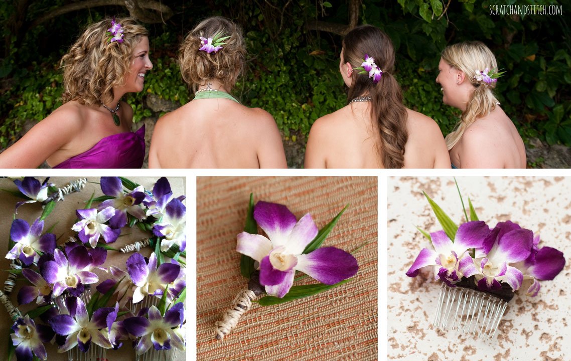 Magenta Dendrobium Orchid Wedding - scratchandstitch.com