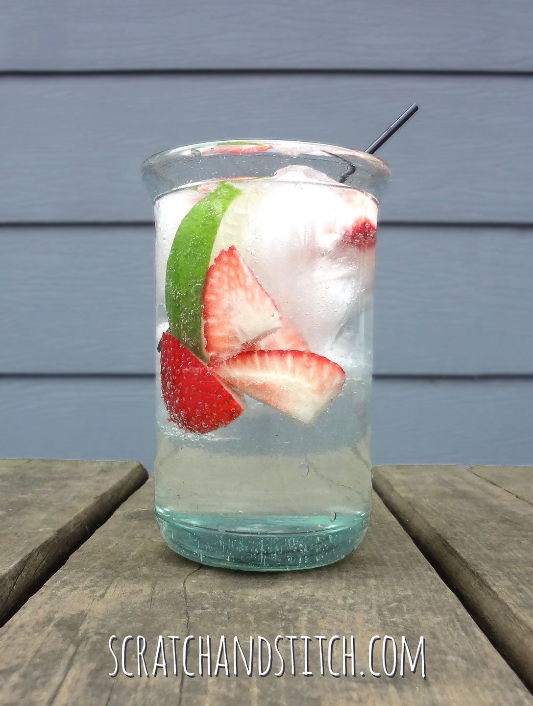 Vodka Soda with Strawberries and lLime - scratchandstitch.com