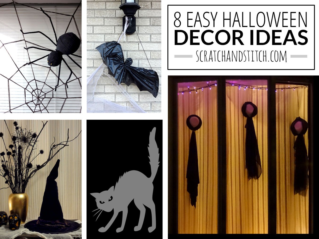 8 Easy Halloween Decor Ideas by scratchandstitch.com