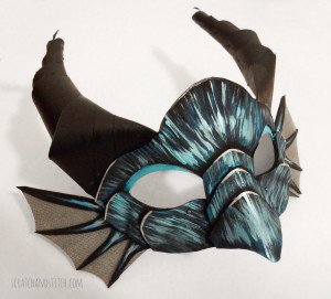 Blue Dragon Mask by scratchandstitch.com