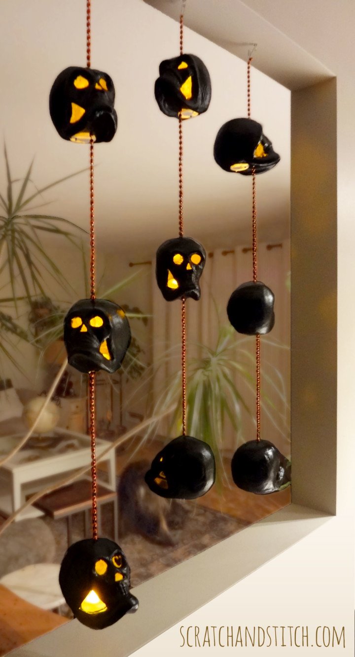 Halloween Skulls Decoration By Scratchandstitch Com   Hanging Halloween Decor Scratchandstitch 720x1330 