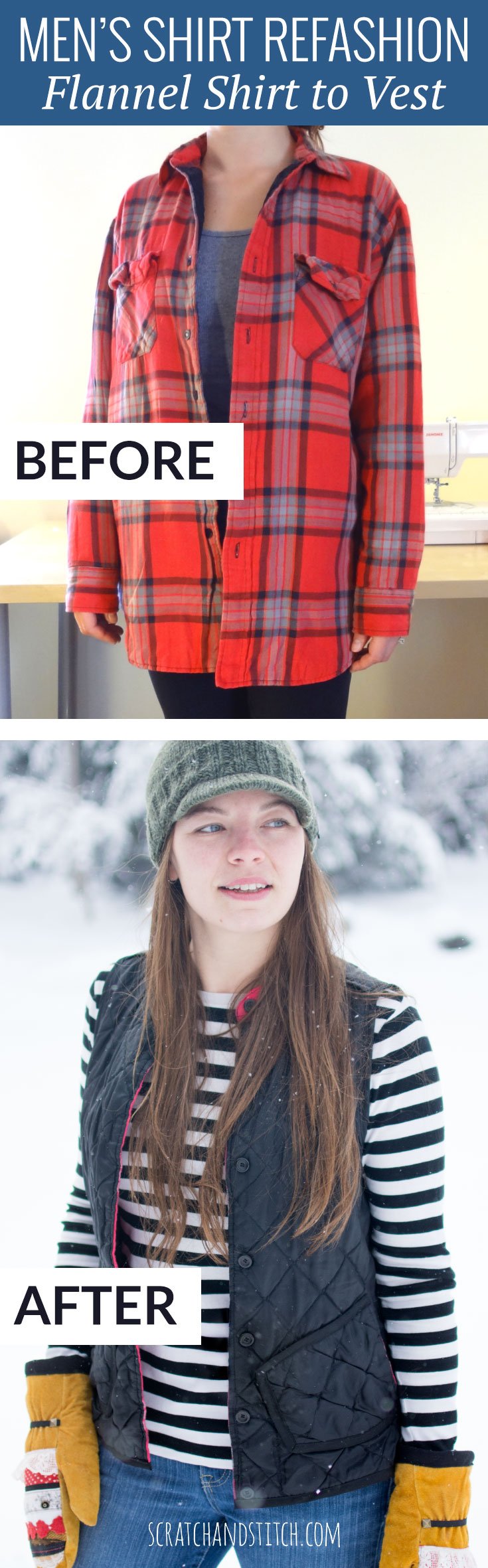 flannel and vest outfit