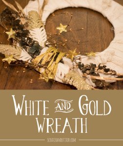 White and Gold Wreath by scratchandstitch.com