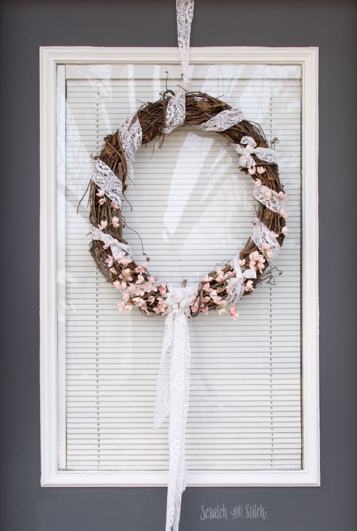 Lace Spring Wreath by Scratch and Stitch