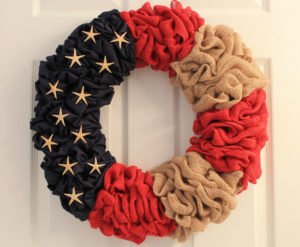 DIY Burlap Patriotic Wreath