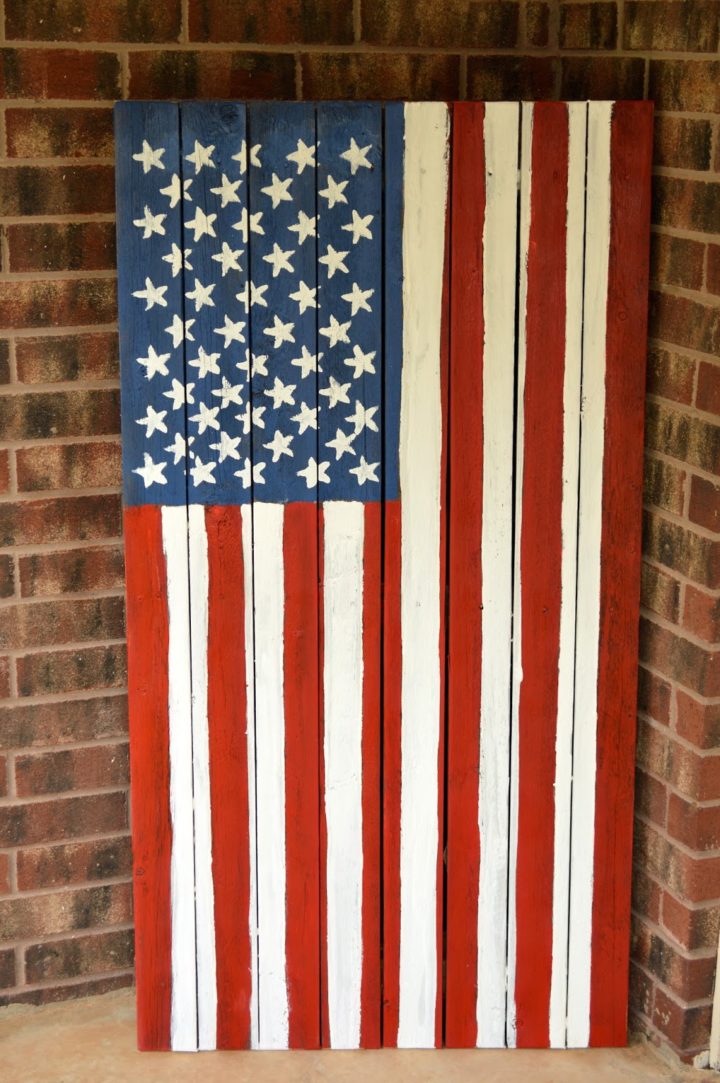 DIY Painted Fence American Flag