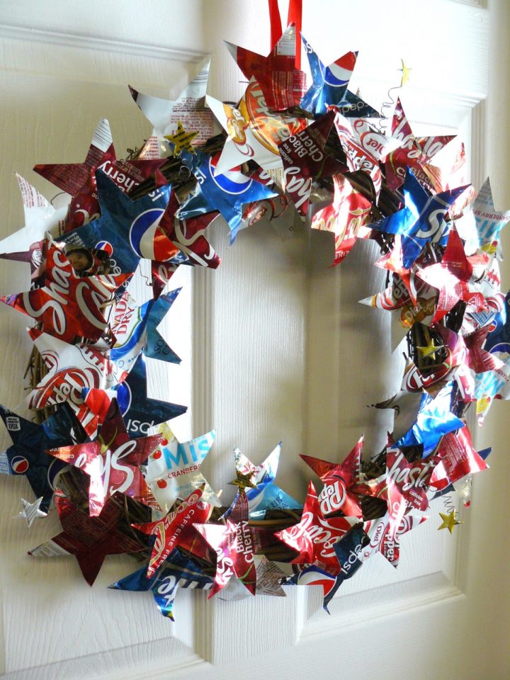 Pop Can American Flag Star Wreath