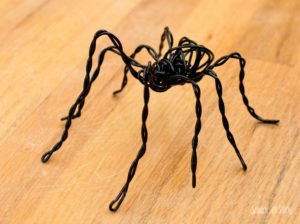 DIY Halloween Wire Spiders and Spiderweb Wreath - Scratch and Stitch