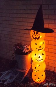 Glowing Plastic Jack O' Lantern Halloween Decoration by Scratch and Stitch