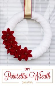 DIY Cheesecloth and Velvet Poinsettia Wreath by Scratch and Stitch