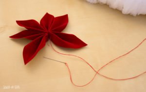 How to Make Ribbon Poinsettias by Scratch and Stitch