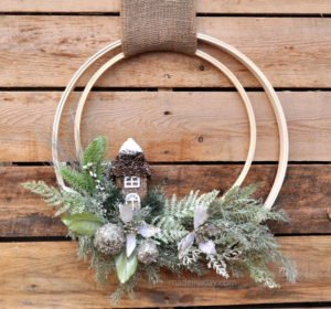 Embroidery Hoop DIY Winter Wreath