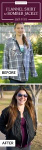 Men's Flannel Shirt Refashion to a Quilted Bomber Jacket by scratchandstitch.com