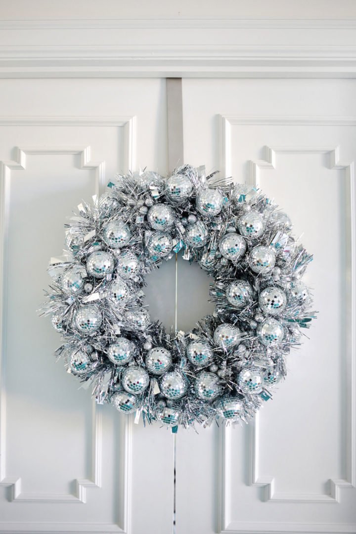 Silver Disco Ball Winter Wreath