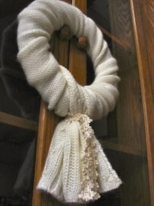 White Sweater DIY Winter Wreath