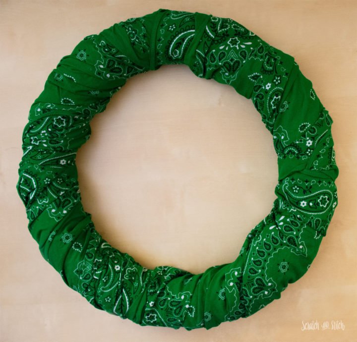 St. Patrick's Day Green Bandana Wreath by Scratch and Stitch