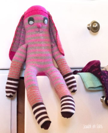 Inside Out Sock Bunny by Scratch and Stitch