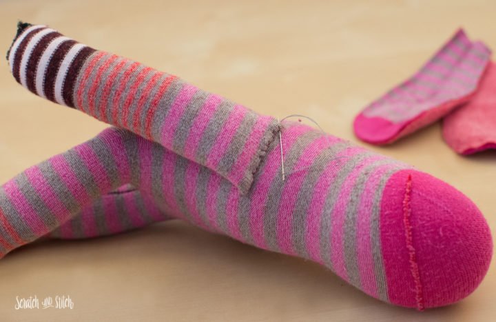 Inside Out Sock Bunny by Scratch and Stitch