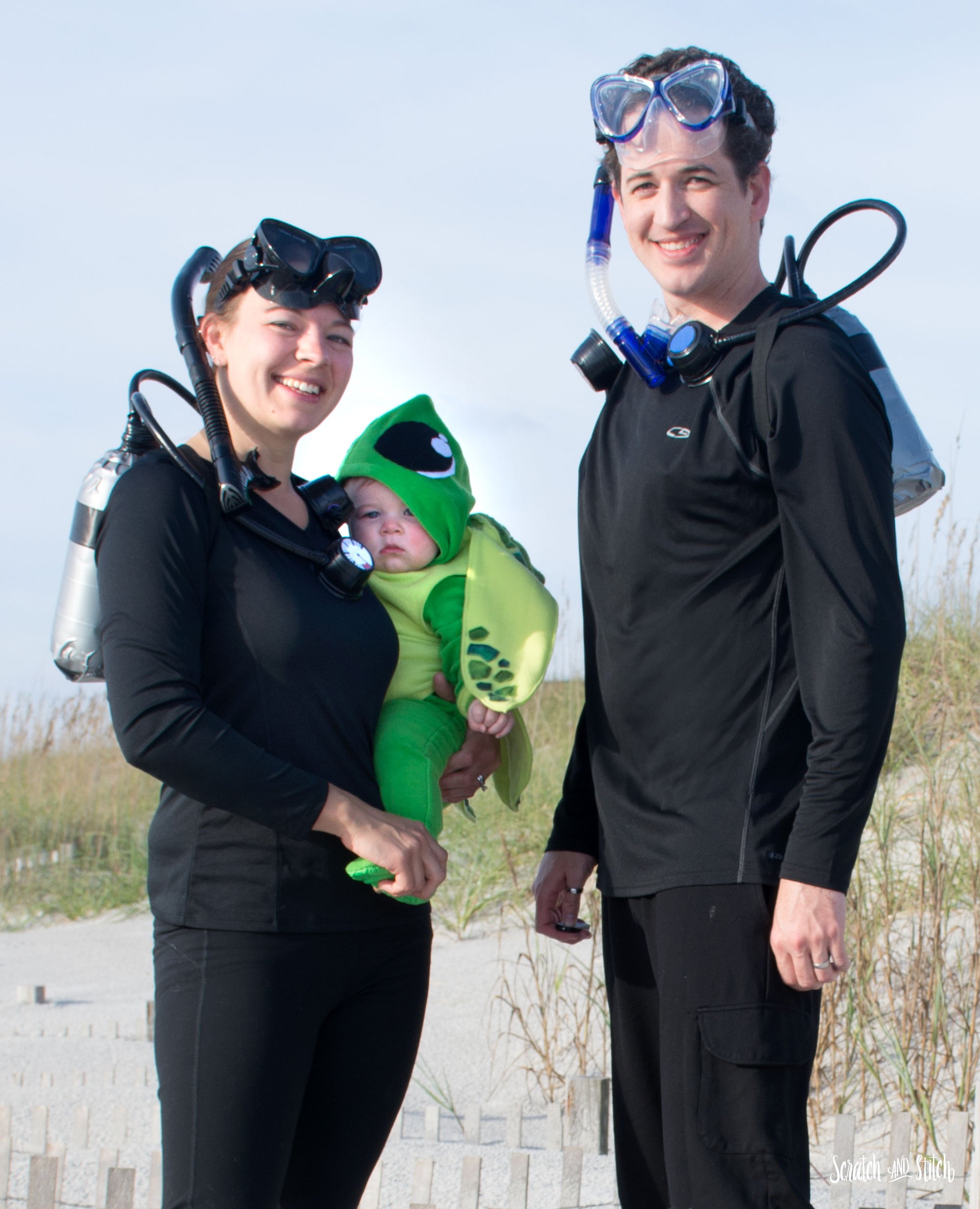 Diy Scuba Diver Costume Family - Diy Scuba Diver Costume Baby