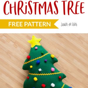 Stuffed Christmas Tree Sewing Pattern on scratchandstitch.com