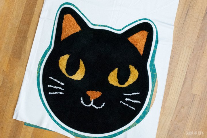 DIY Cat Pillow (Made from Bath Mats) by Scratch and Stitch