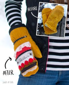 Upcycled Mittens | Refashion Before & After
