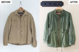 Men's Shirt Refashion Before & After - Scratch and Stitch