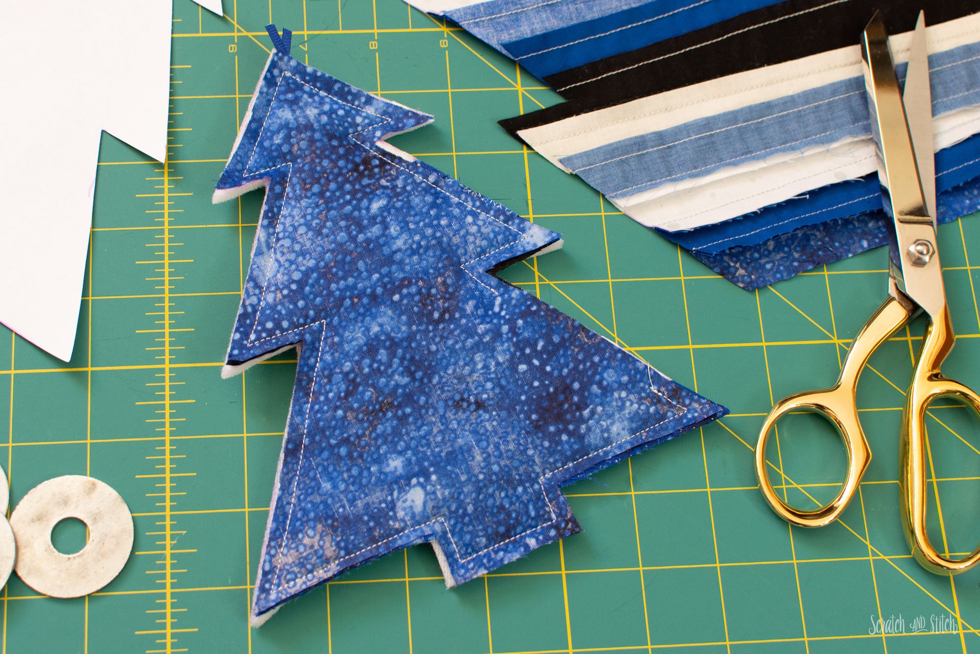 DIY Christmas Ornaments Fabric Christmas Trees Sewing Pattern 