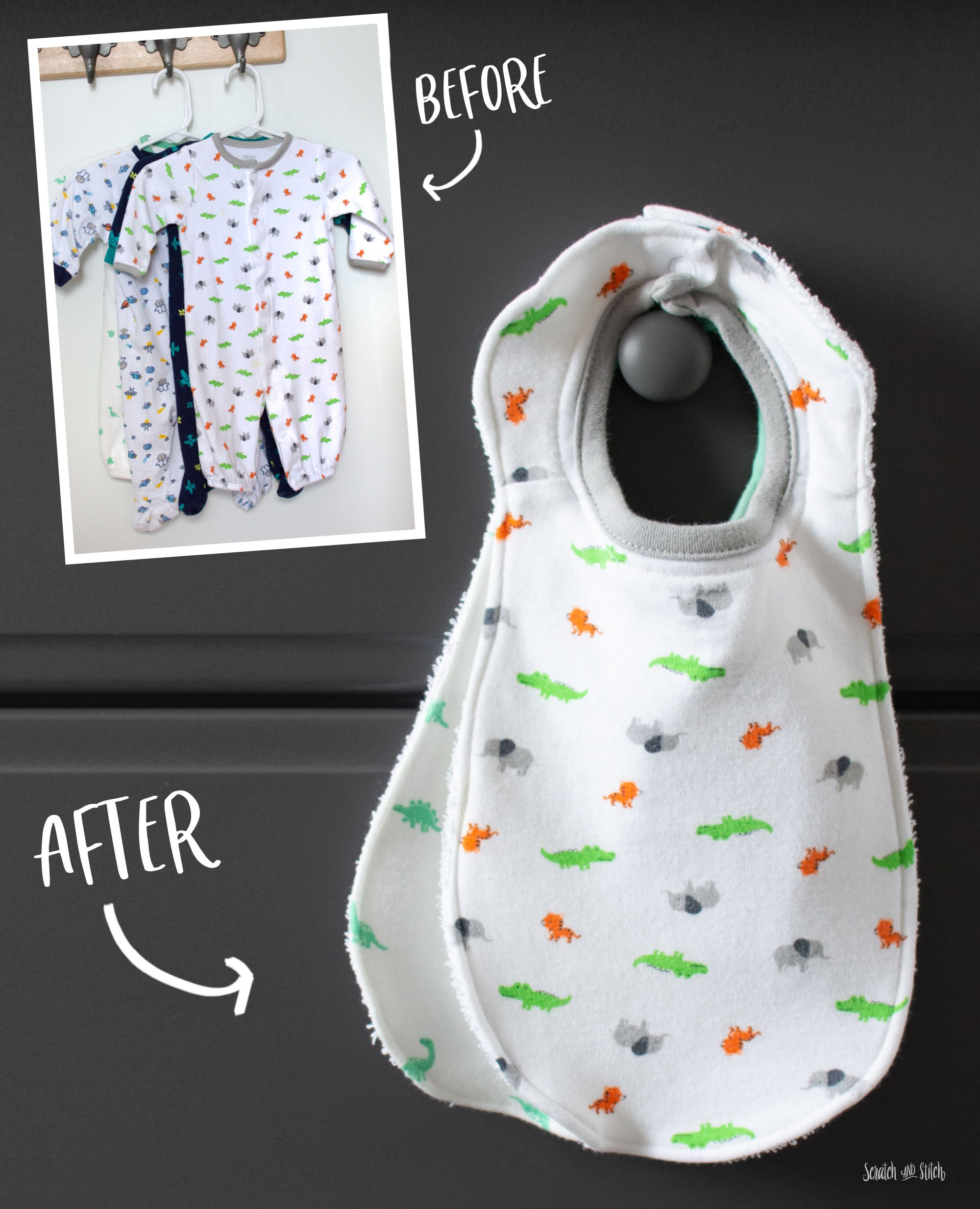 Upcycle Baby Clothes into Bibs - An 