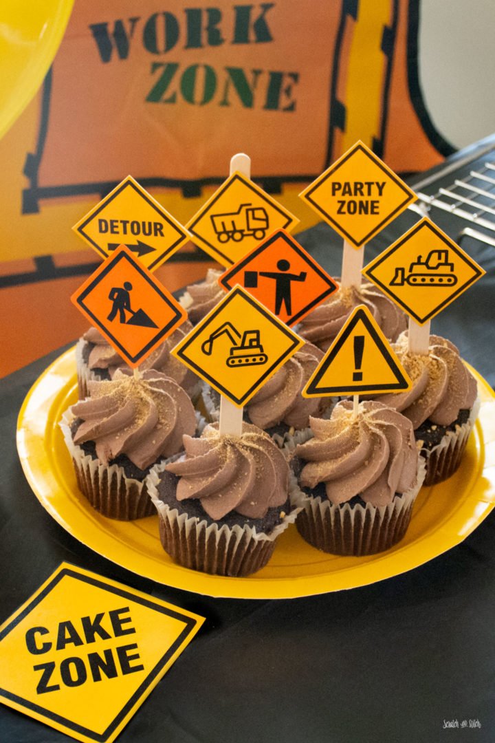 Construction Birthday Party Cupcakes