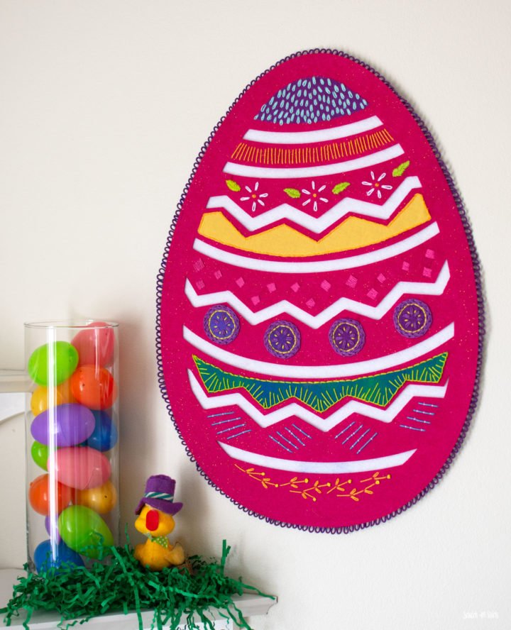 DIY Easter Decorations - Embroidered Wall Hanging