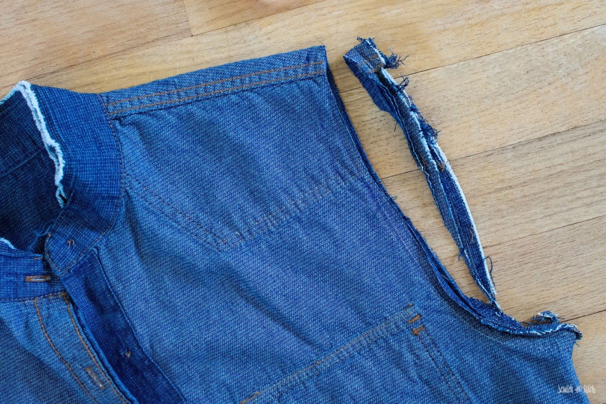 Denim Shirt Refashion to Cropped Jacket | Scratch and Stitch