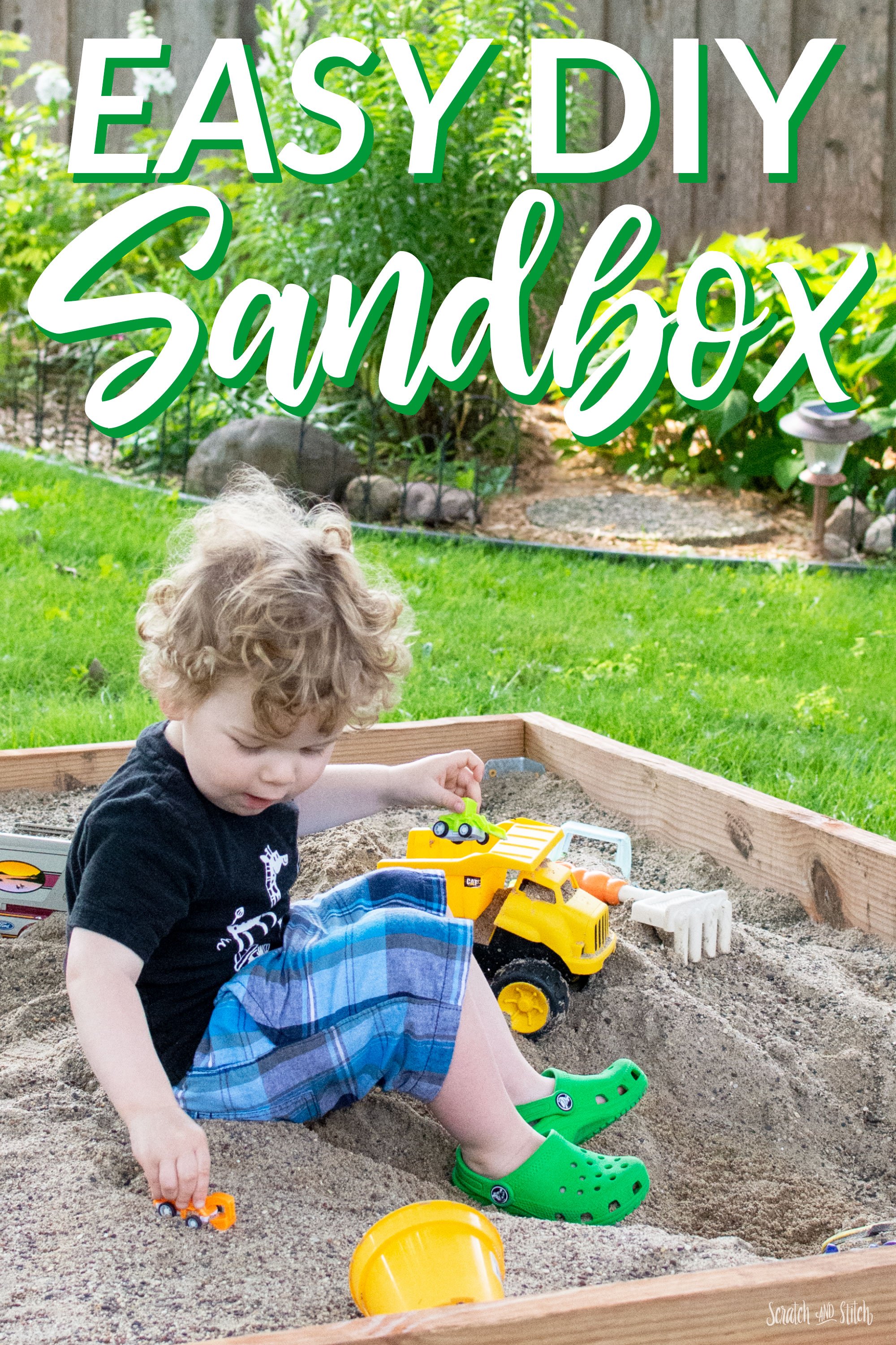 Easy DIY Sandbox Scratch and Stitch