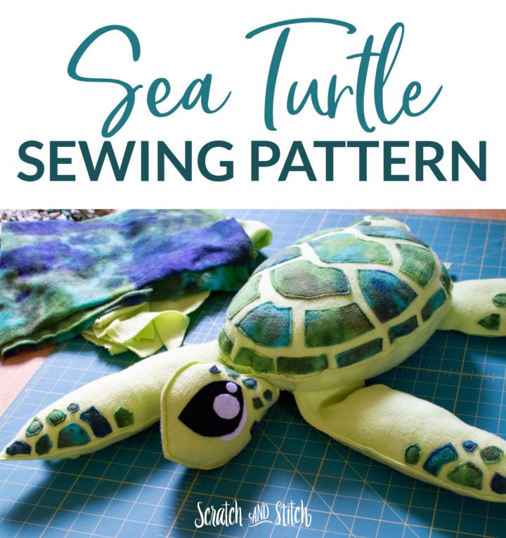 Free Sewing Pattern | Stuffed Sea Turtle | Scratch and Stitch | Scratch ...