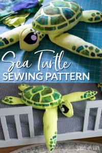 Free Sewing Pattern | Stuffed Sea Turtle | Scratch and Stitch
