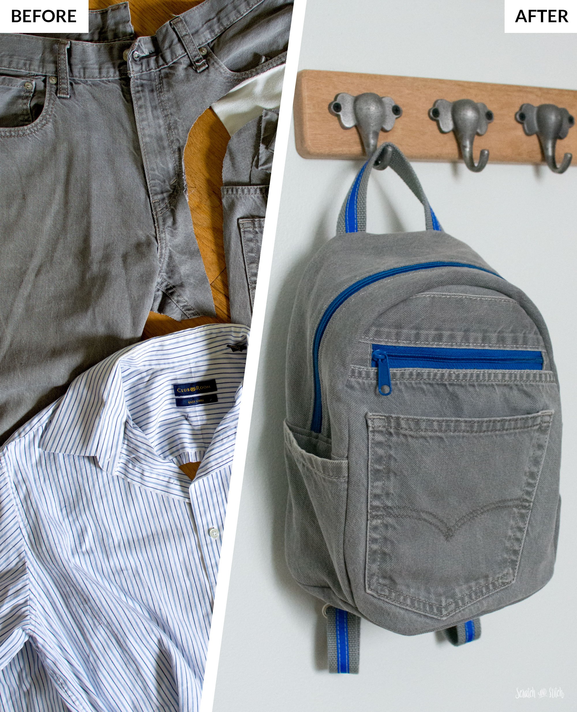 Denim backpack,handmade jean backpack
