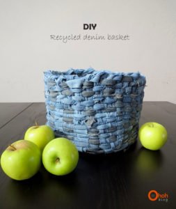 Upcycing Ideas: Weaved Denim Basket