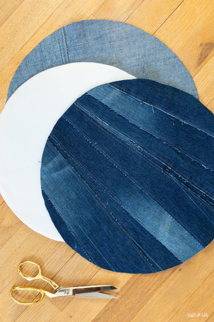 Upcycled Denim Placemats by Scratch and Stitch