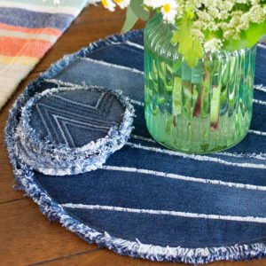Upcyled Denim Coasters and Placemats
