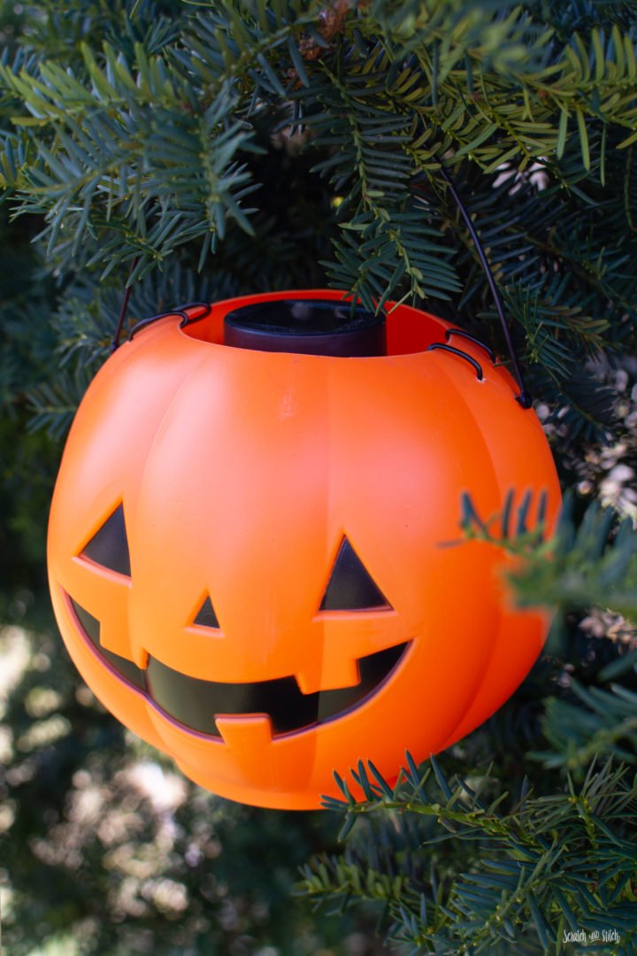 DIY Halloween Lights Made From Pumpkin Treat Pails by Scratch and Stitch