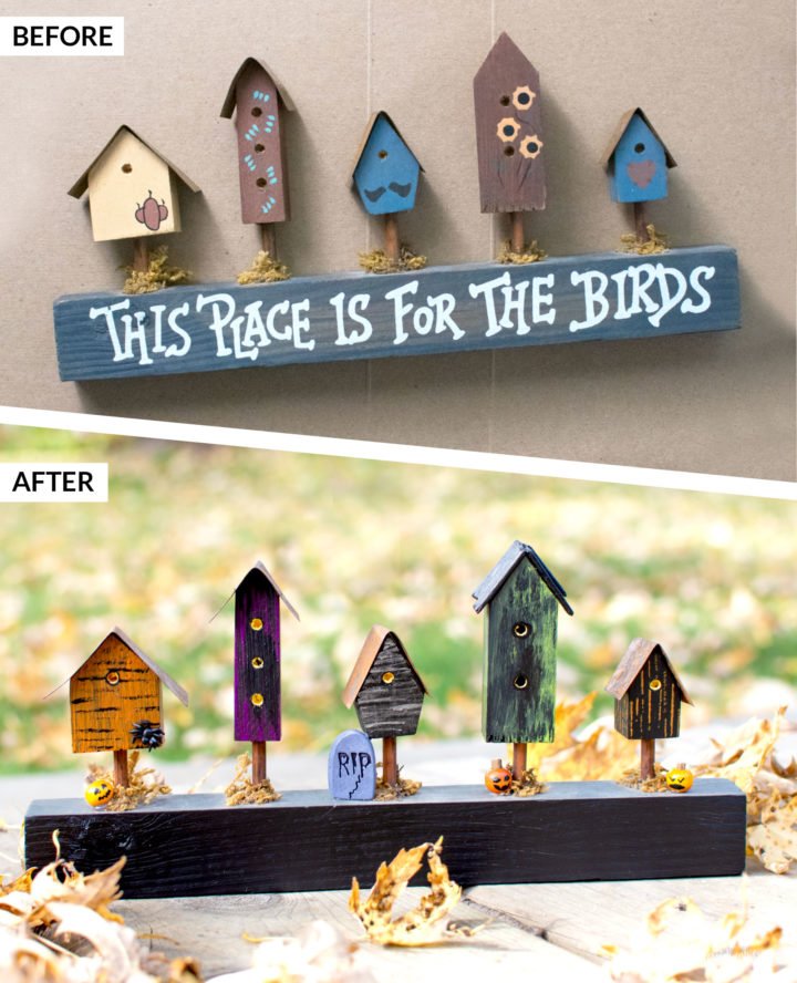 Mini Halloween Houses - Before & After - Scratch and Stitch
