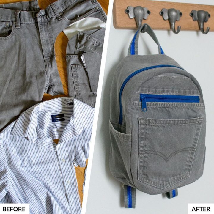 Upcycled Denim Jeans to Backback