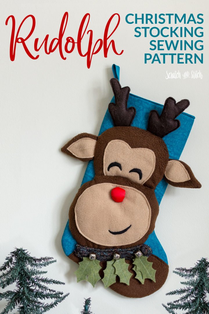 Christmas Stocking Sewing Pattern - Rudolph Stocking