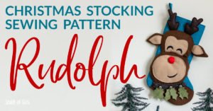 Christmas Stocking Sewing Pattern - Rudolph Stocking